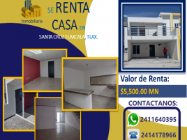 Foto de casa en renta en San Miguel Contla, Santa Cruz Tlaxcala, Tlaxcala, 26013715,  no 01