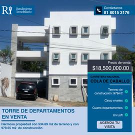 Foto de departamento en venta en cieneguilla , cola de caballo, santiago, nuevo león, 27622506 No. 01