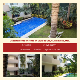 Foto de departamento en renta en  , copa de oro, cuernavaca, morelos, 30410681 No. 01