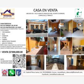 Foto de casa en venta en ignacio zaragoza 906, vicente guerrero, comalcalco, tabasco, 0 No. 01