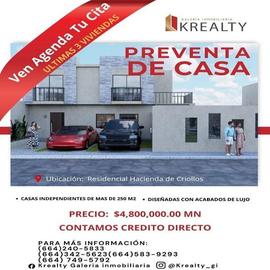 Foto de casa en venta en privada hacienda criollos , presa rodriguez, tijuana, baja california, 0 No. 01