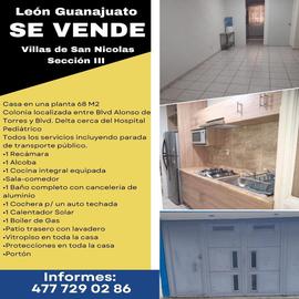 Valor estimado de casas, venta, Villas de San Nicolás III, León, Guanajuato