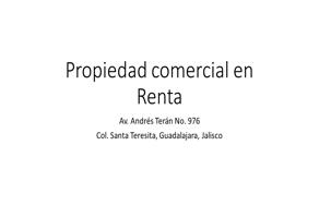 Foto de inmueble en Calle Andres Teran 976 #976, Col. Artesanos C.P. 44200, Guadalajara