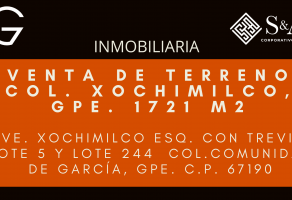 Foto de inmueble en Avenida Xochimilco Esquina con General Treviño sin numero, Col. 3 Caminos C.P. 67190, Guadalupe