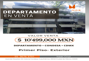 Foto de inmueble en Avenida Mazatlan 22 #22Int. 1, Col. Condesa C.P. 06140, Cuauhtémoc