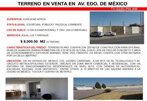 Foto de terreno habitacional en venta en avenida estado de méxico , lázaro cárdenas, metepec, méxico, 0 No. 01