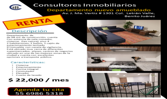 Foto de departamento en renta en Letrán Valle, Benito Juárez, DF / CDMX, 29915003,  no 01