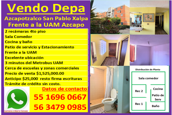 Foto de inmueble en Entrada F #GInt. 14, Col. San Martín Xochinahuac C.P. 02120, Azcapotzalco
