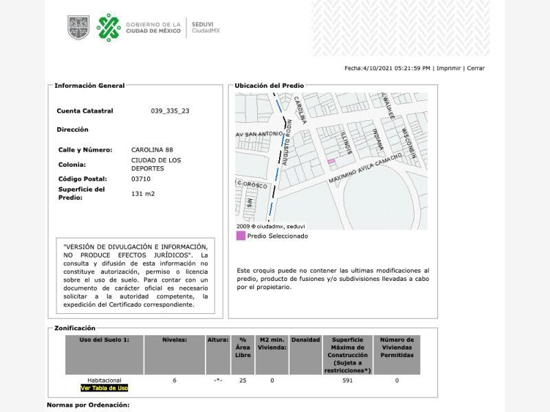 Foto de terreno habitacional en venta en carolina 88, ciudad de los deportes, benito juárez, df / cdmx, 22422480 No. 01